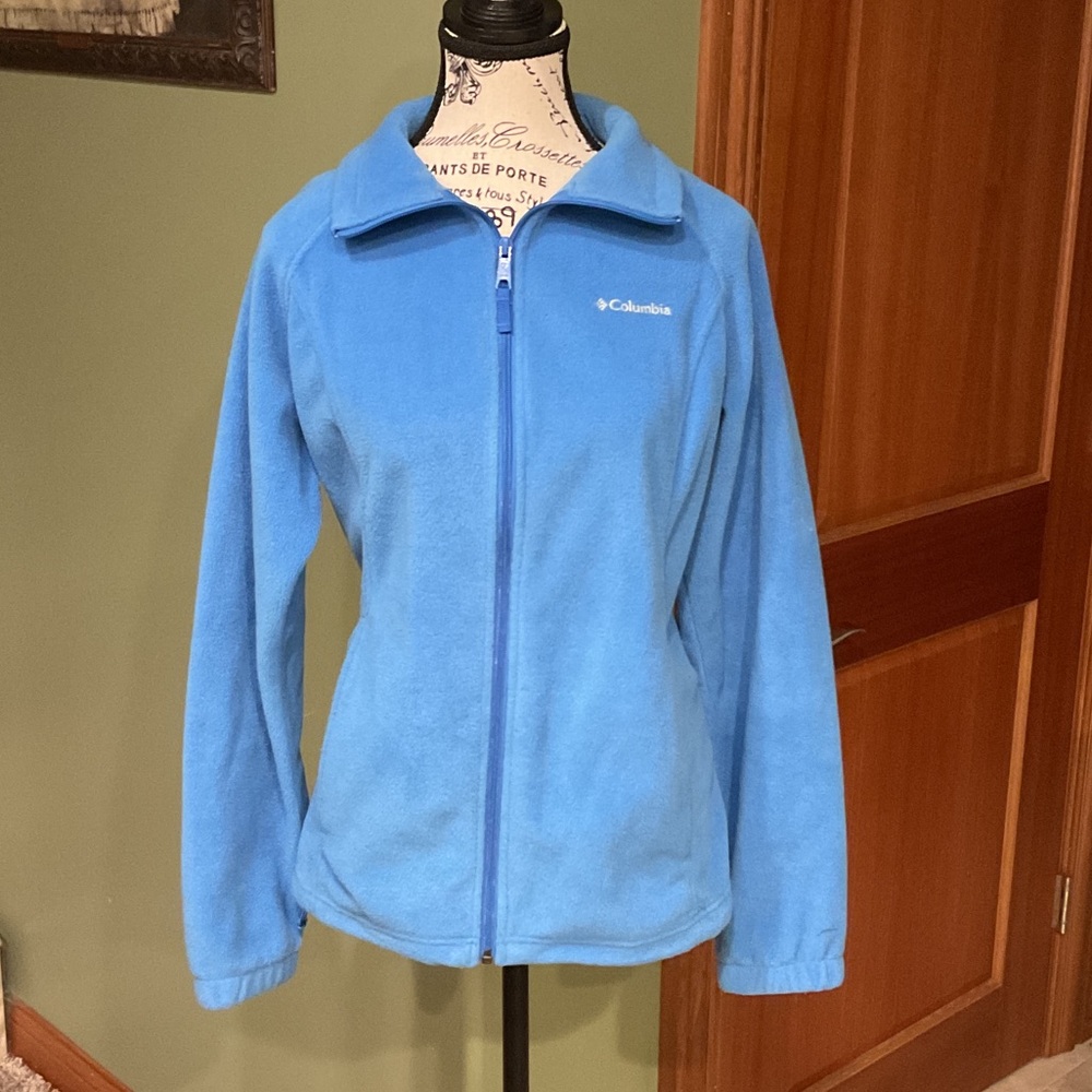 Columbia Vibrant Blue Full-Zip Fleece Jacket, Size L